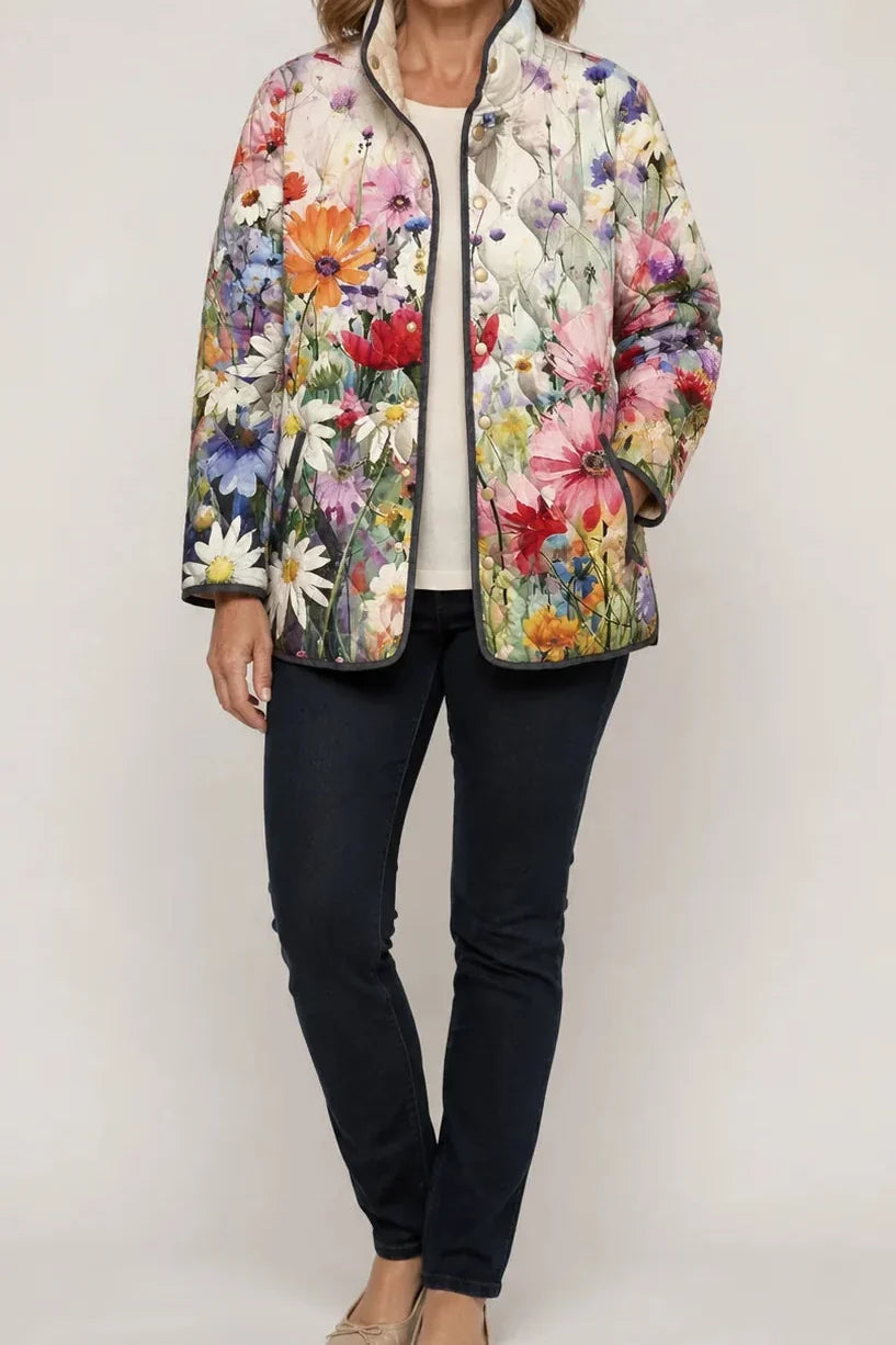 Paisley floral print quilted puffer jacket – image 15