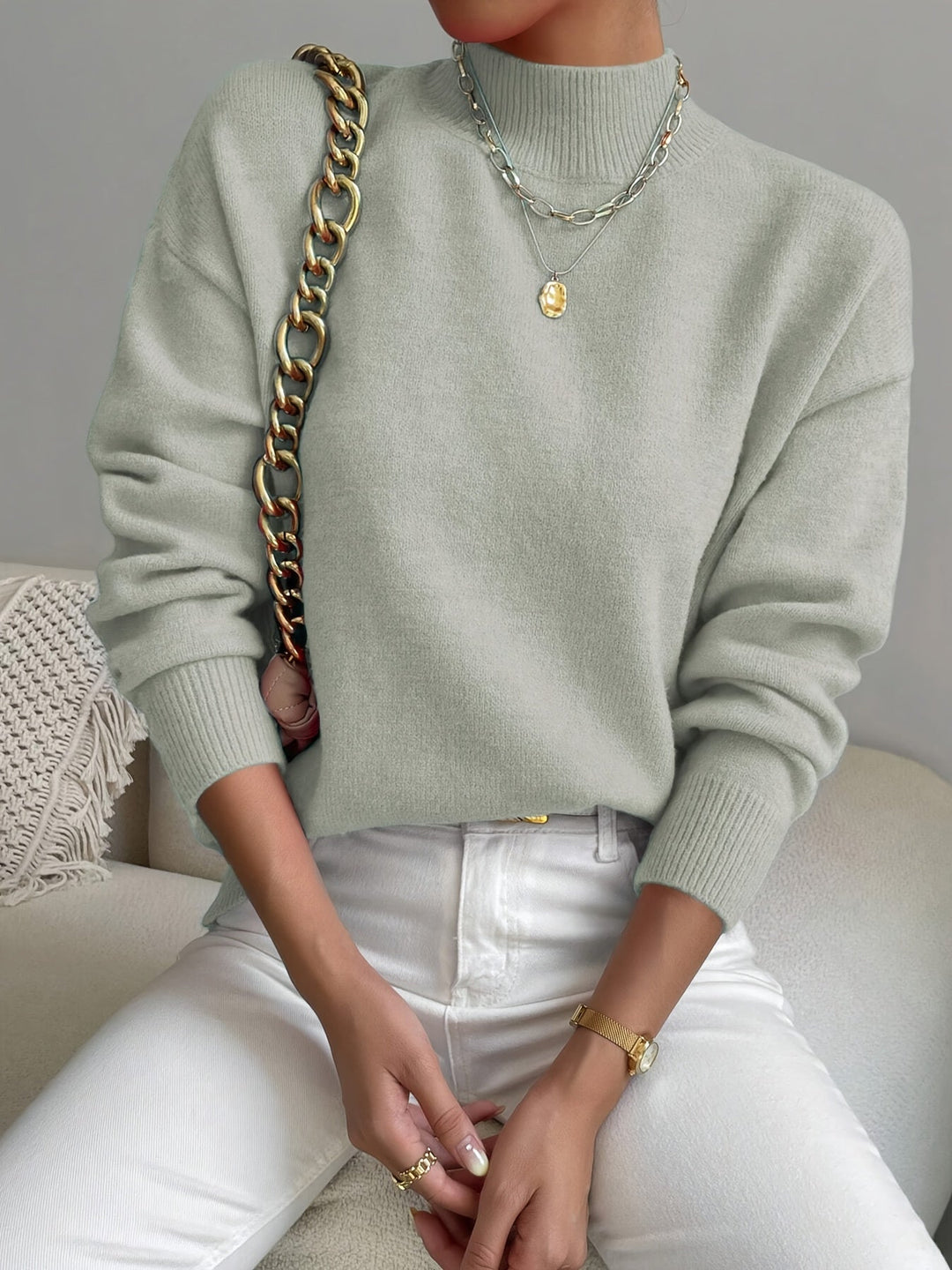 Addison oversized mock neck sweater