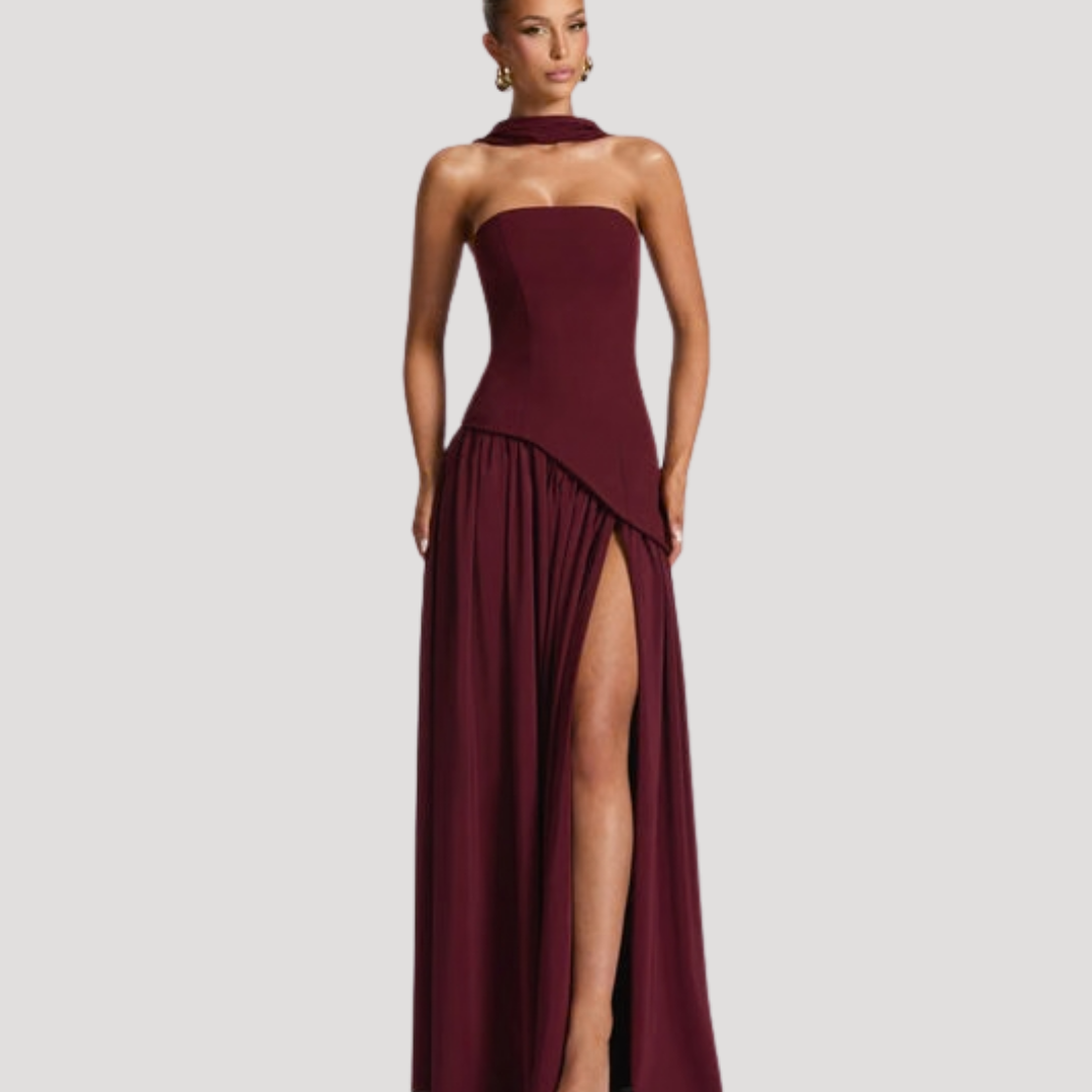 Cecily strapless maxi dress with choker neck – image 16
