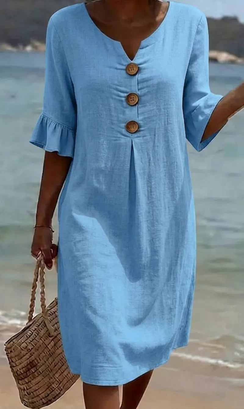 Avalon button front loose fit dress – image 4
