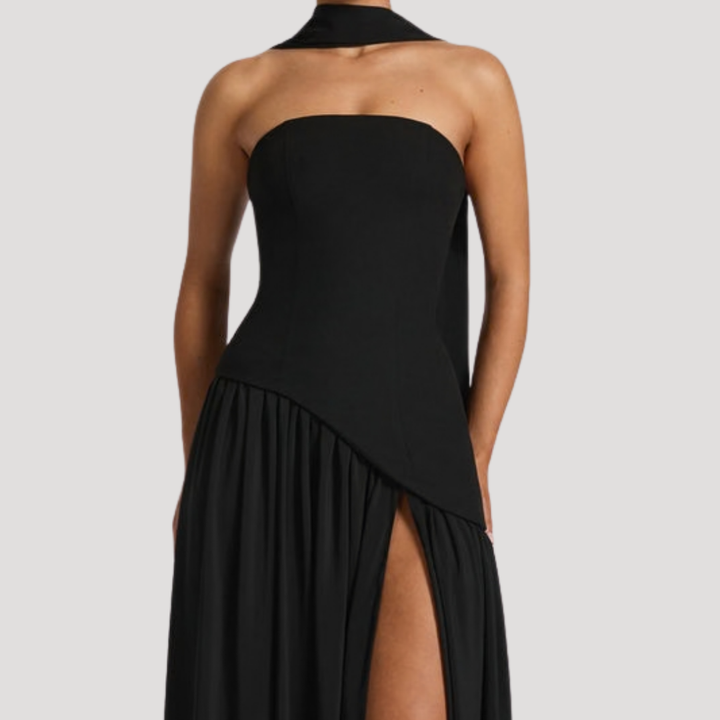 Cecily strapless maxi dress with choker neck – image 17