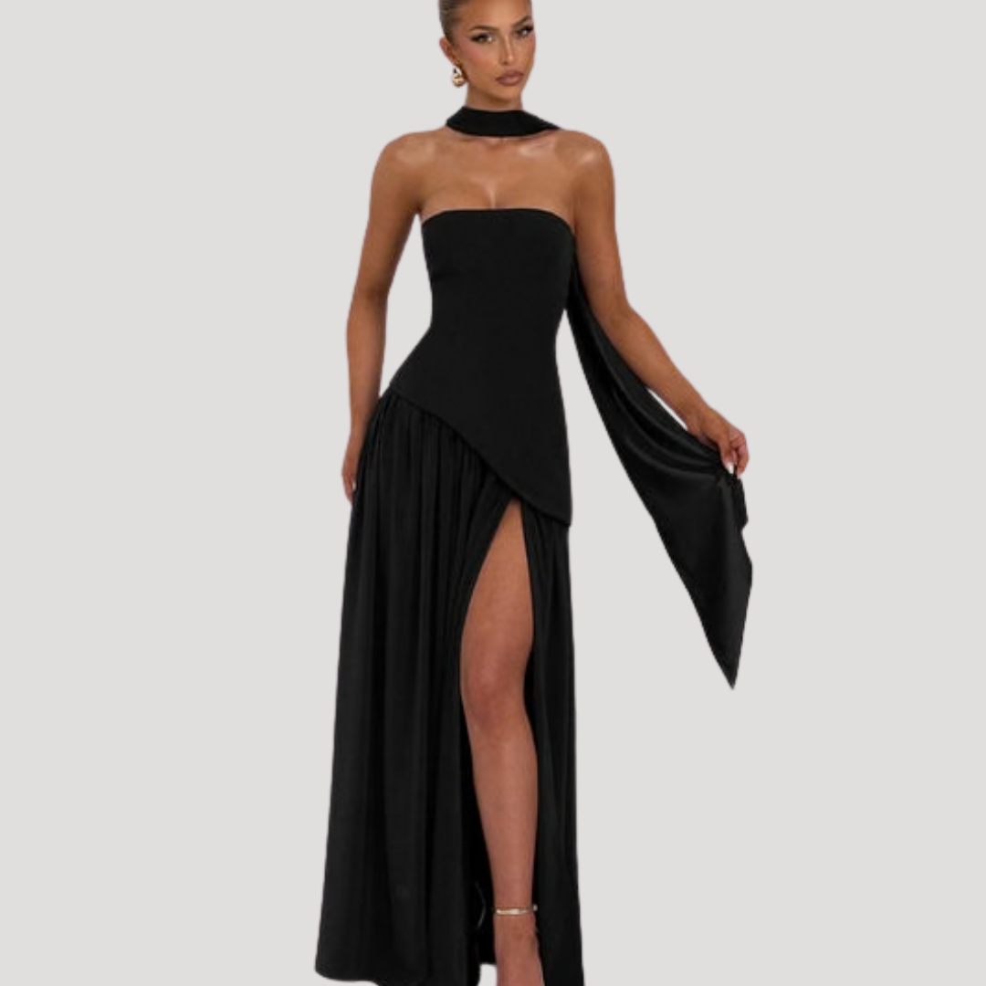 Cecily strapless maxi dress with choker neck – image 18