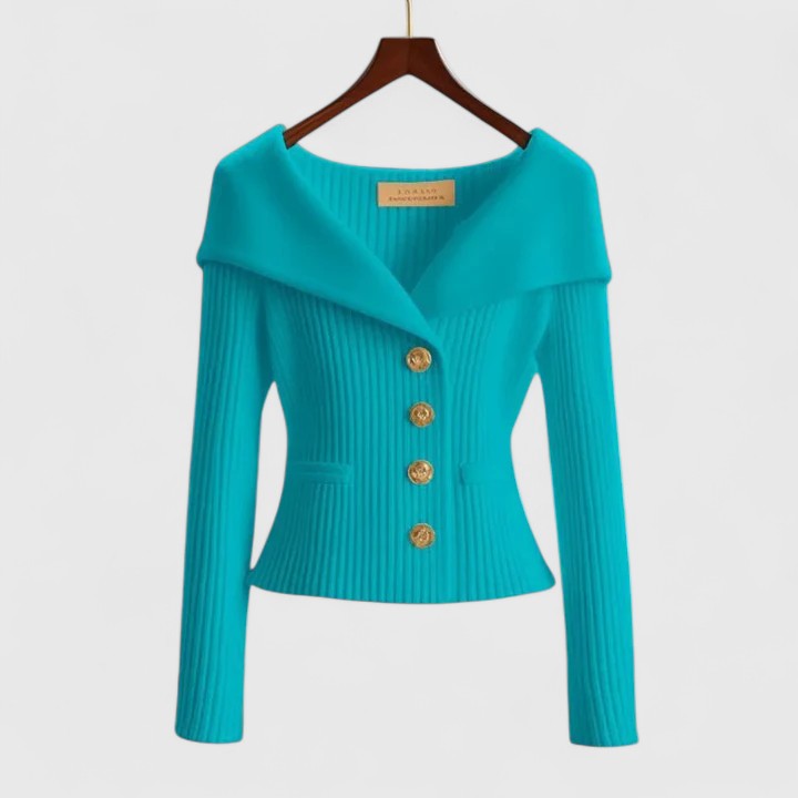Chloe fitted wide collar cardigan – image 9