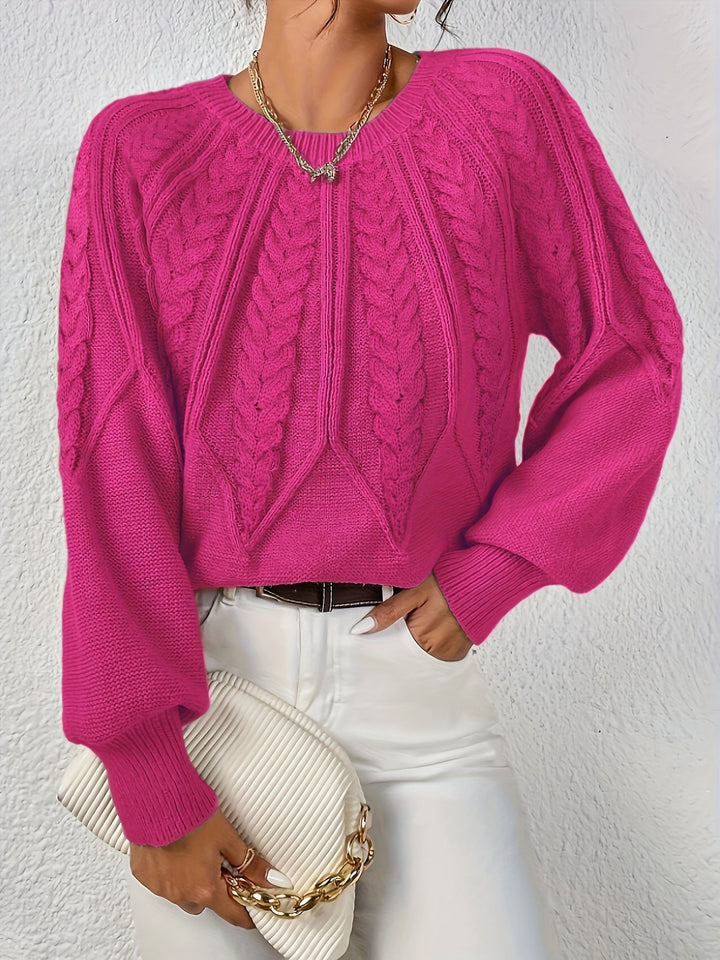 Mabel cable knit balloon sleeve sweater – image 3