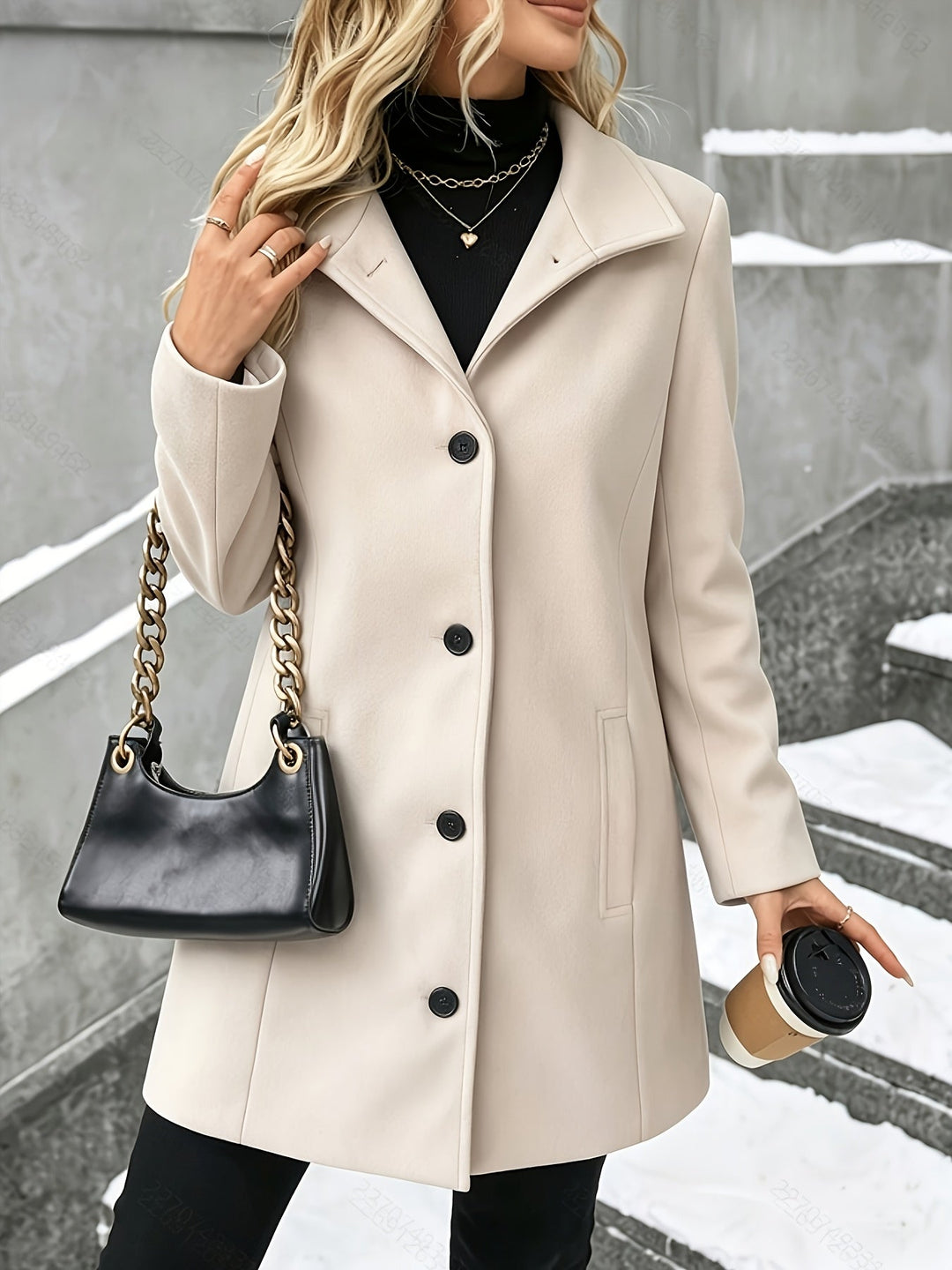 Juliet single breasted long wool coat – image 10
