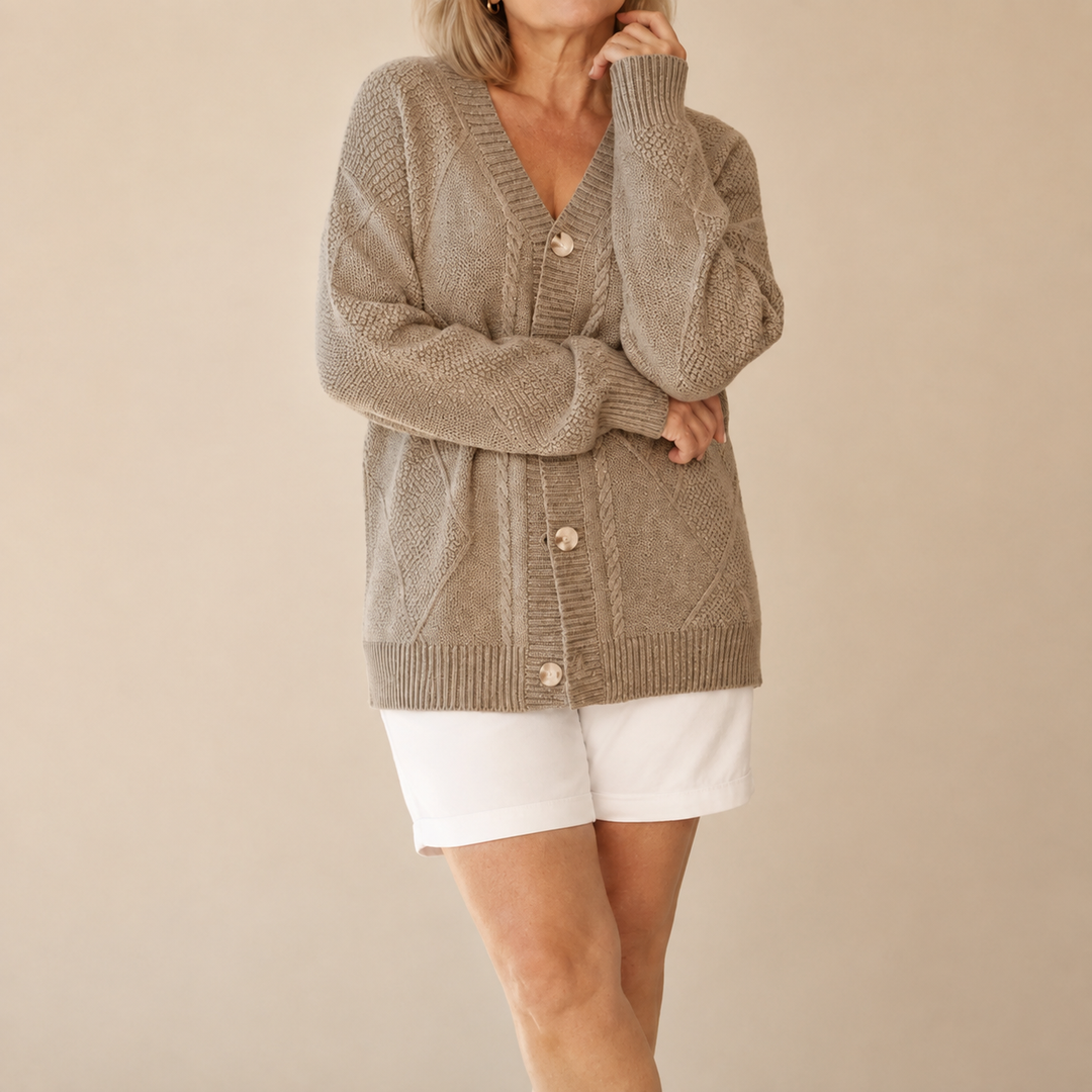 Meadow soft touch v neck button cardigan – image 2
