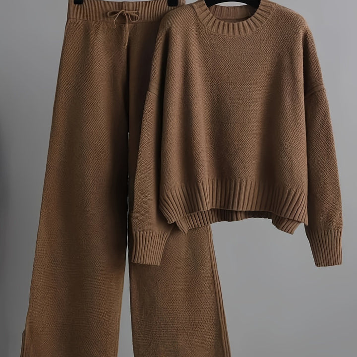 Vada textured knit wide leg pants set – image 11