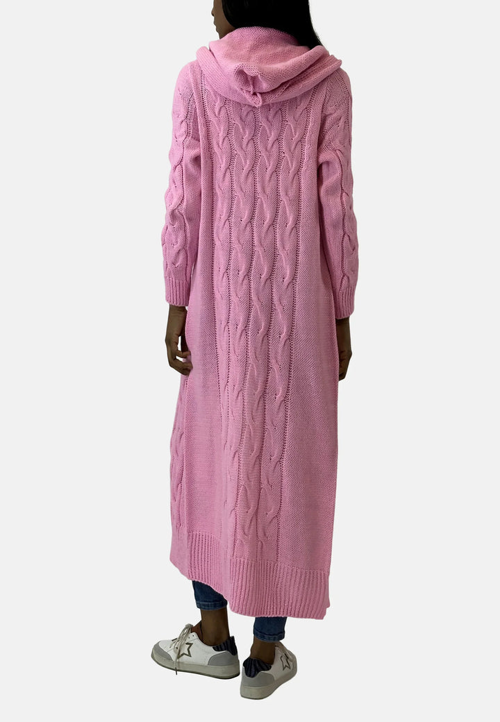Leonora long hooded knit cardigan – image 7