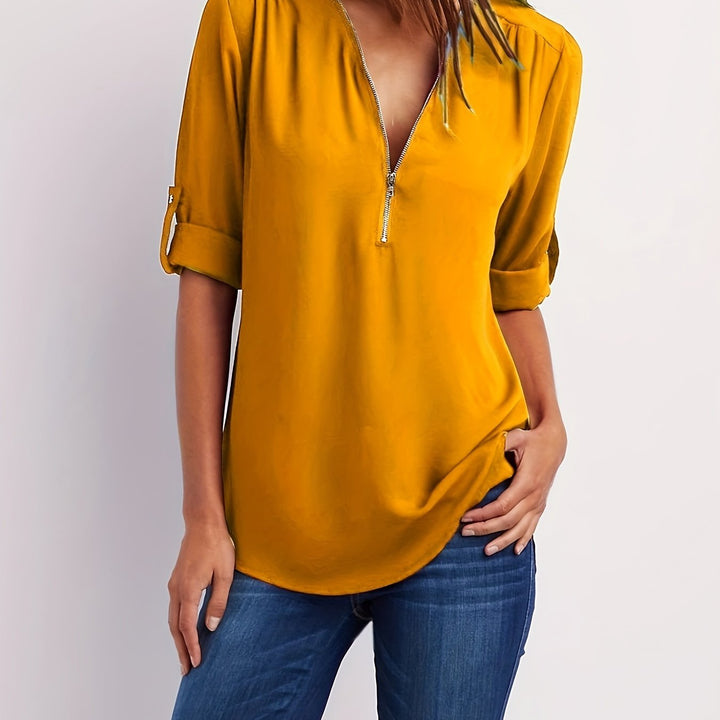 Adele V neck zip blouse – image 12