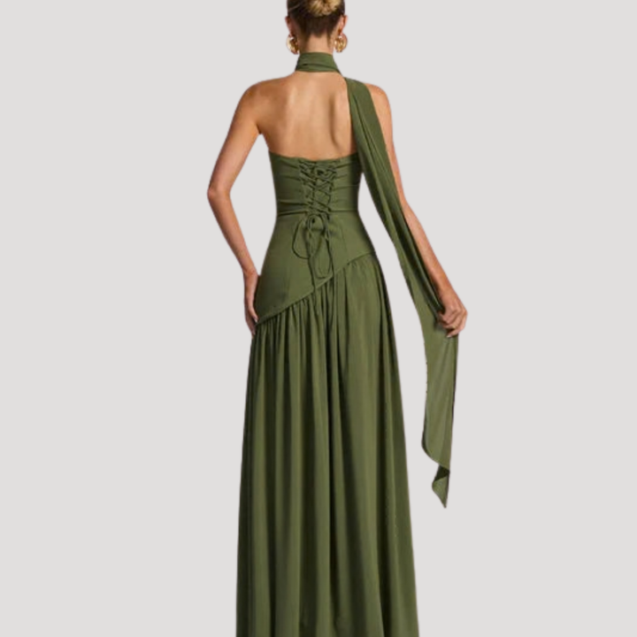 Cecily strapless maxi dress with choker neck – image 27