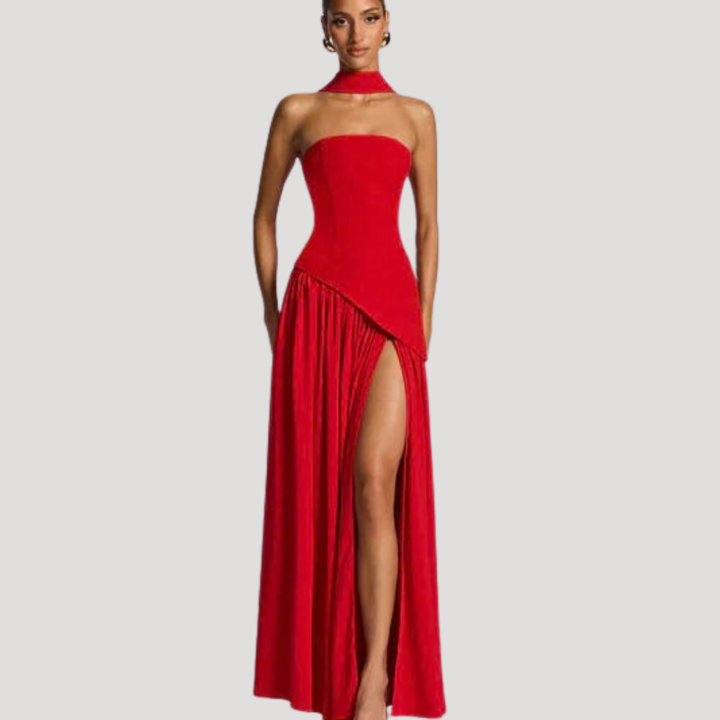 Cecily strapless maxi dress with choker neck – image 28