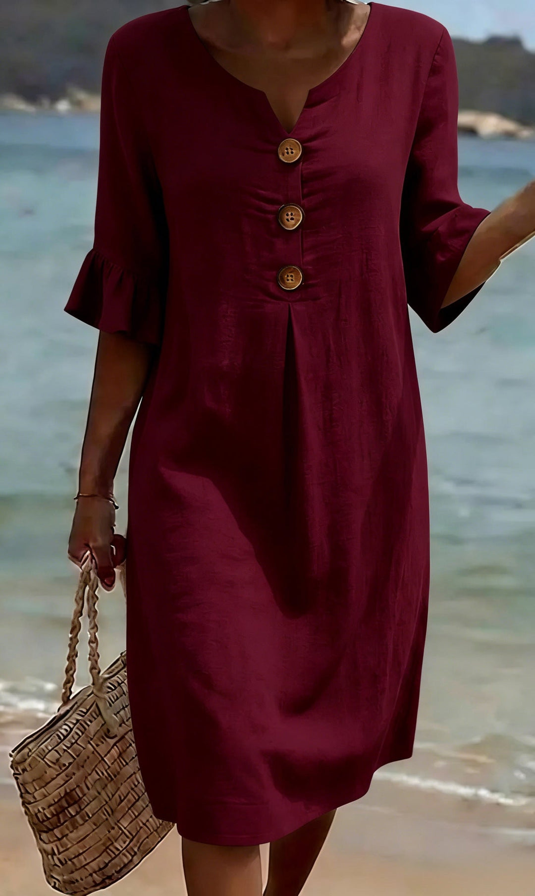Avalon button front loose fit dress – image 5