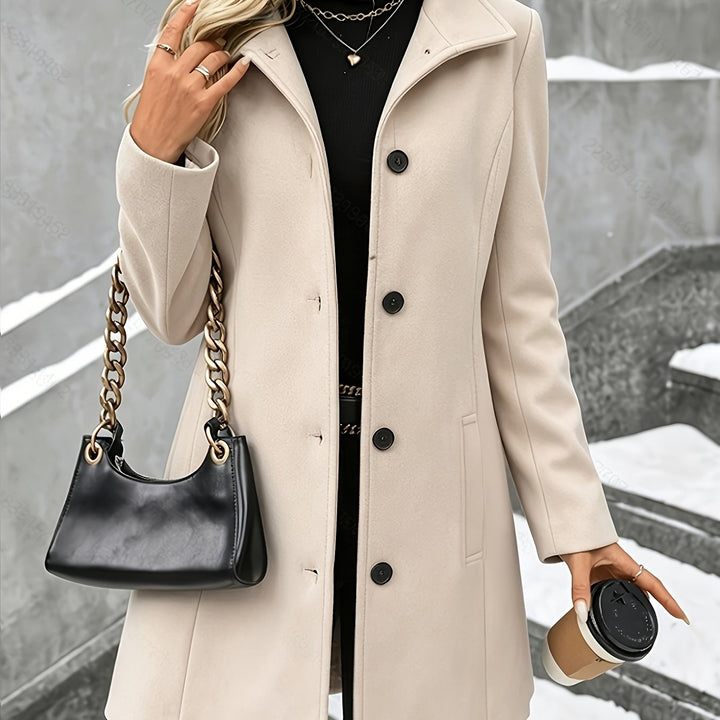 Juliet single breasted long wool coat – image 12