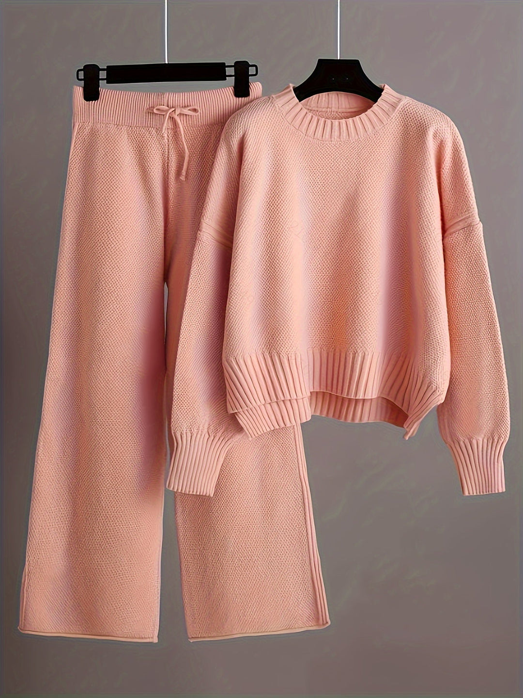 Vada textured knit wide leg pants set