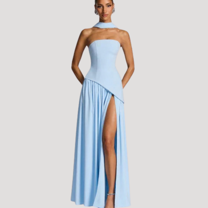 Cecily strapless maxi dress with choker neck – image 38