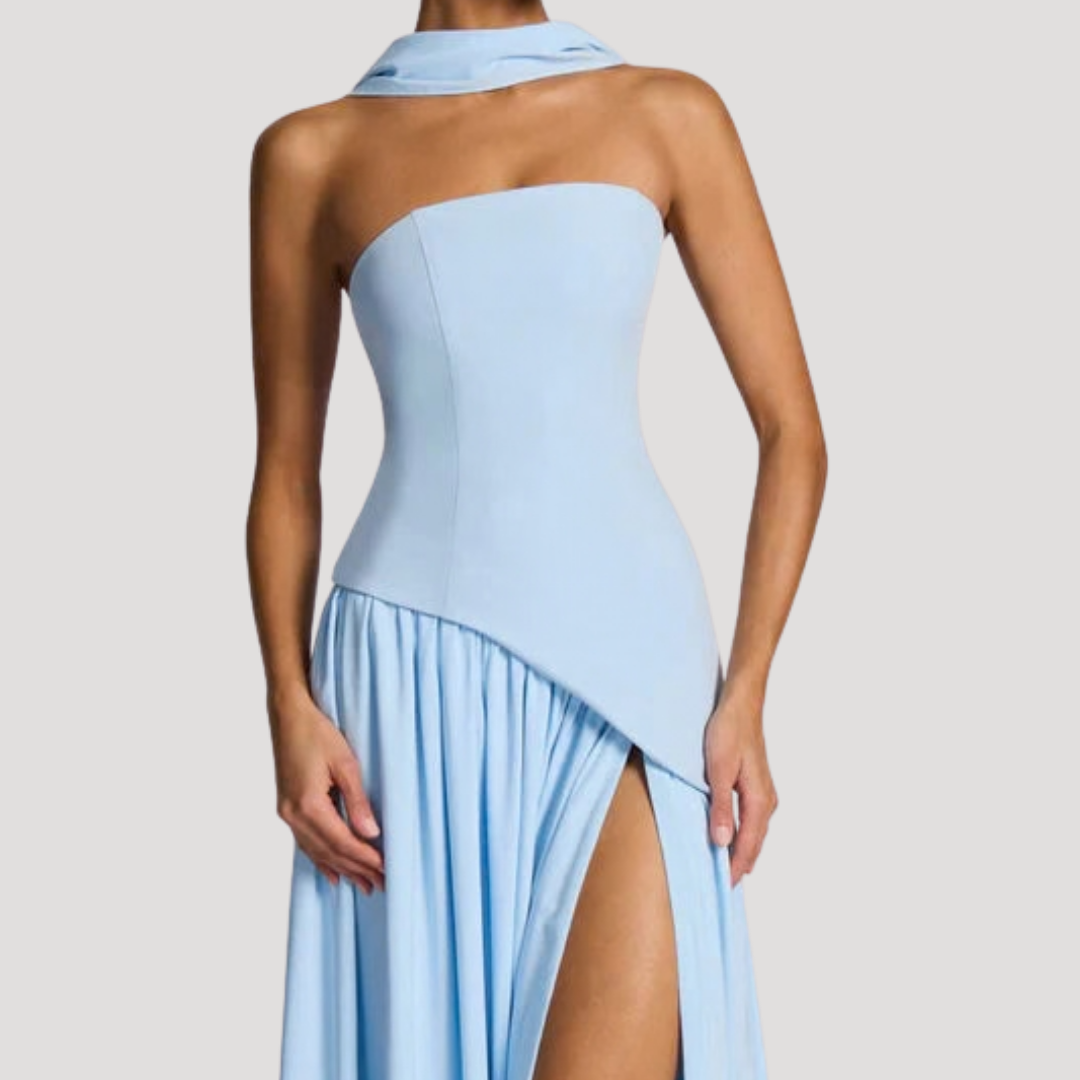 Cecily strapless maxi dress with choker neck – image 39