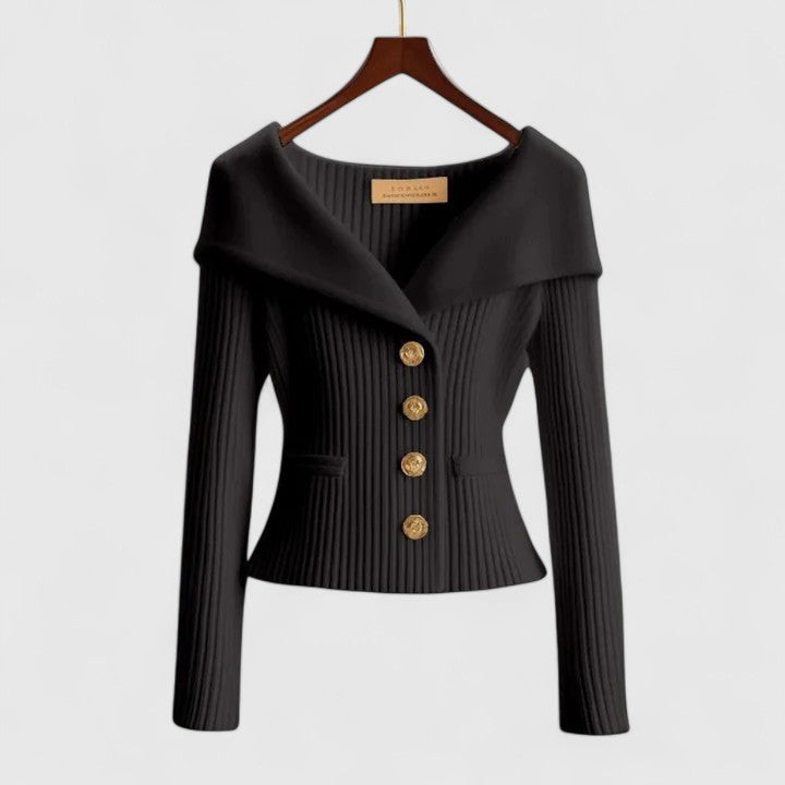 Chloe fitted wide collar cardigan – image 6