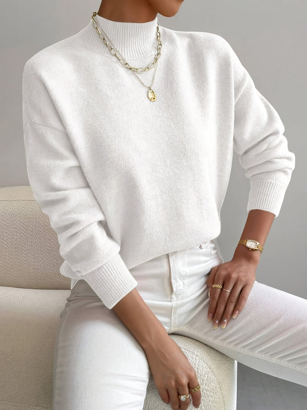 Addison oversized mock neck sweater – image 6