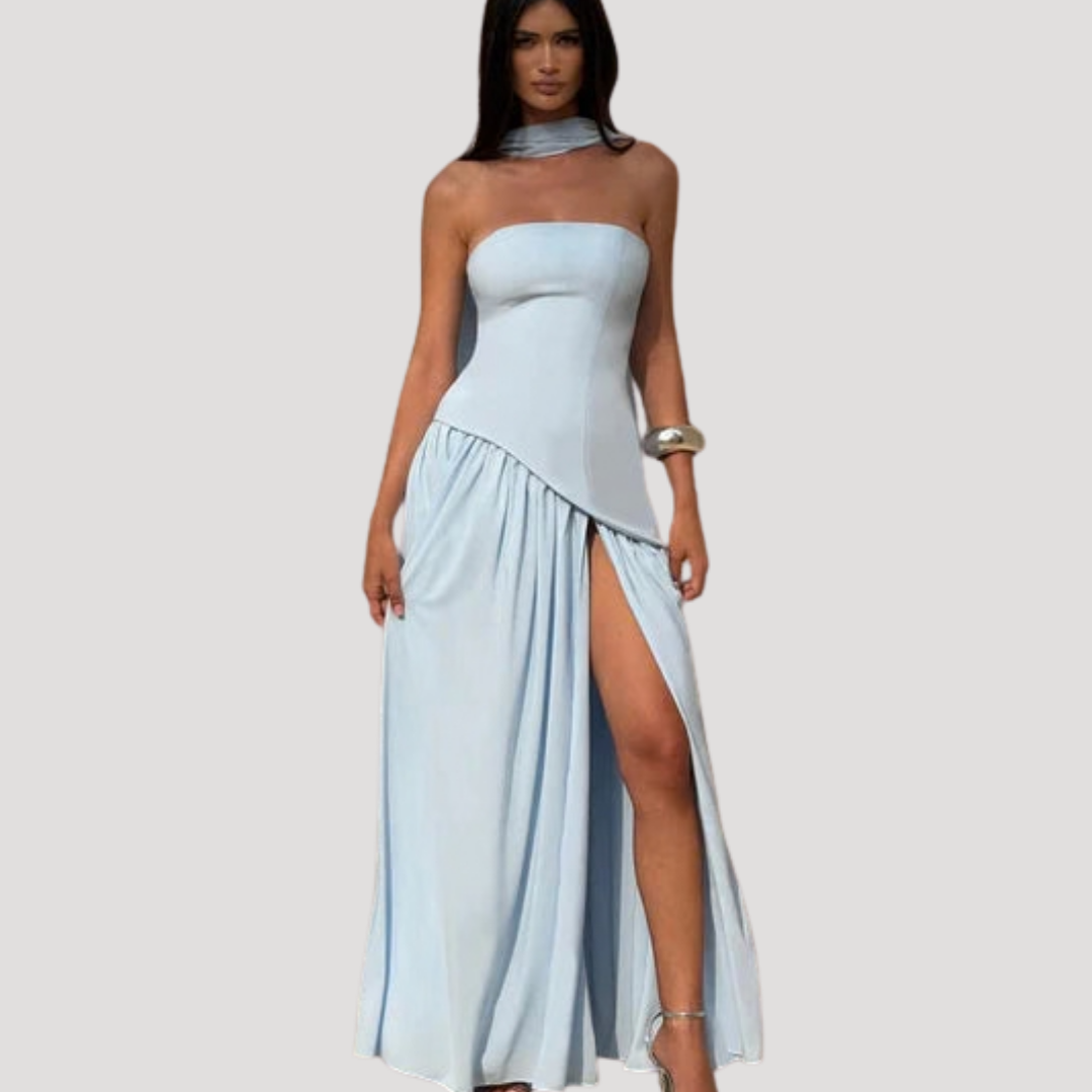 Cecily strapless maxi dress with choker neck – image 40