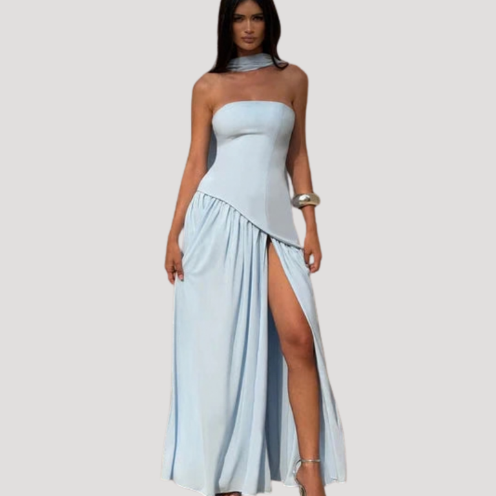 Cecily strapless maxi dress with choker neck – image 40
