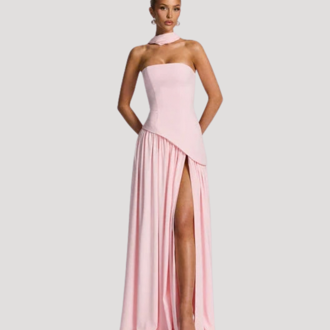 Cecily strapless maxi dress with choker neck – image 46