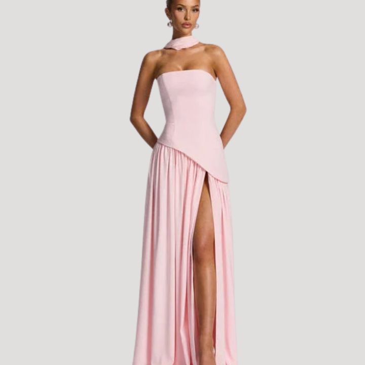 Cecily strapless maxi dress with choker neck – image 46