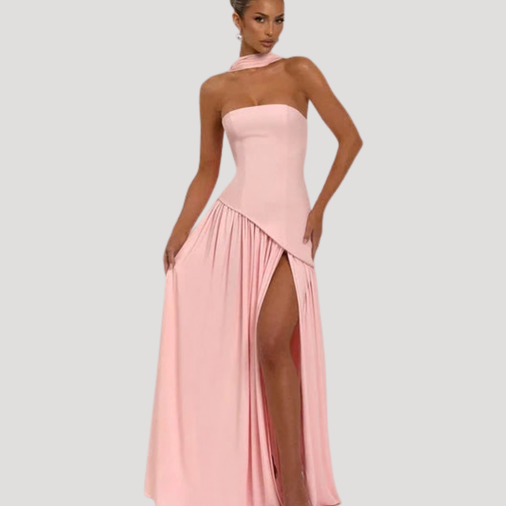 Cecily strapless maxi dress with choker neck – image 47