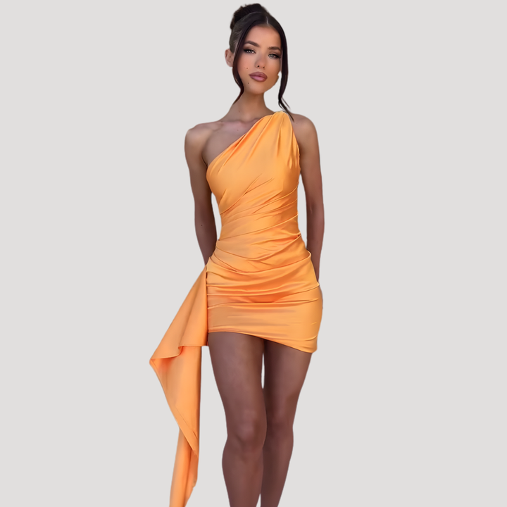 Ines one shoulder ruched mini dress – image 8