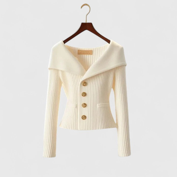 Chloe fitted wide collar cardigan – image 5