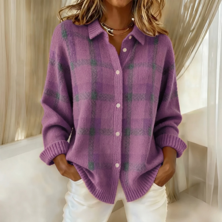 Tessa collared button knit cardigan – image 7