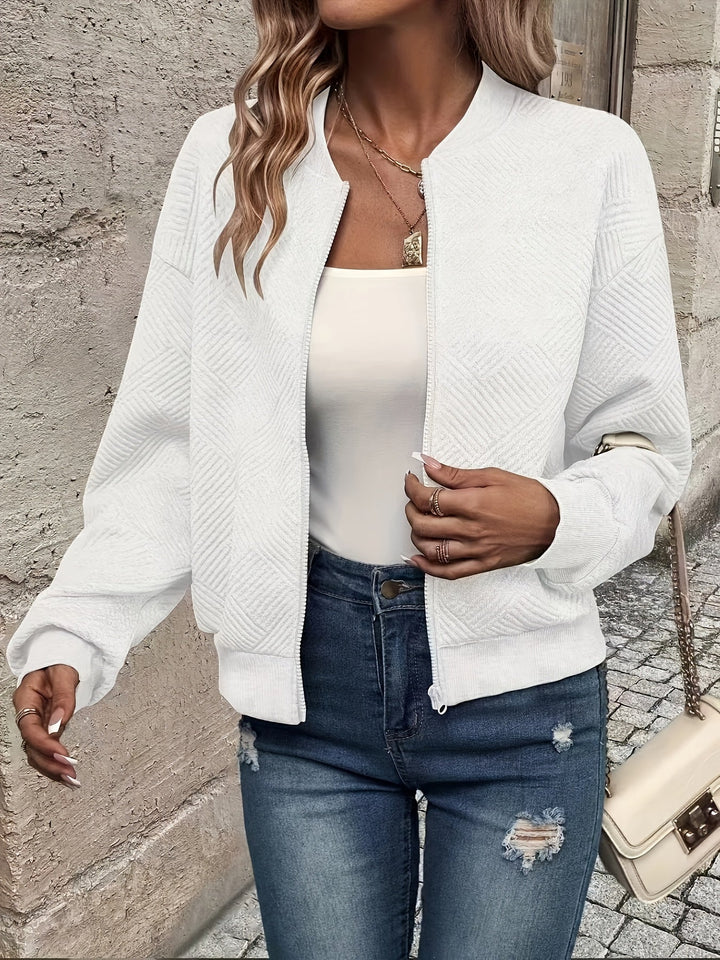 Yvette diamond quilted knit bomber jacket – image 5