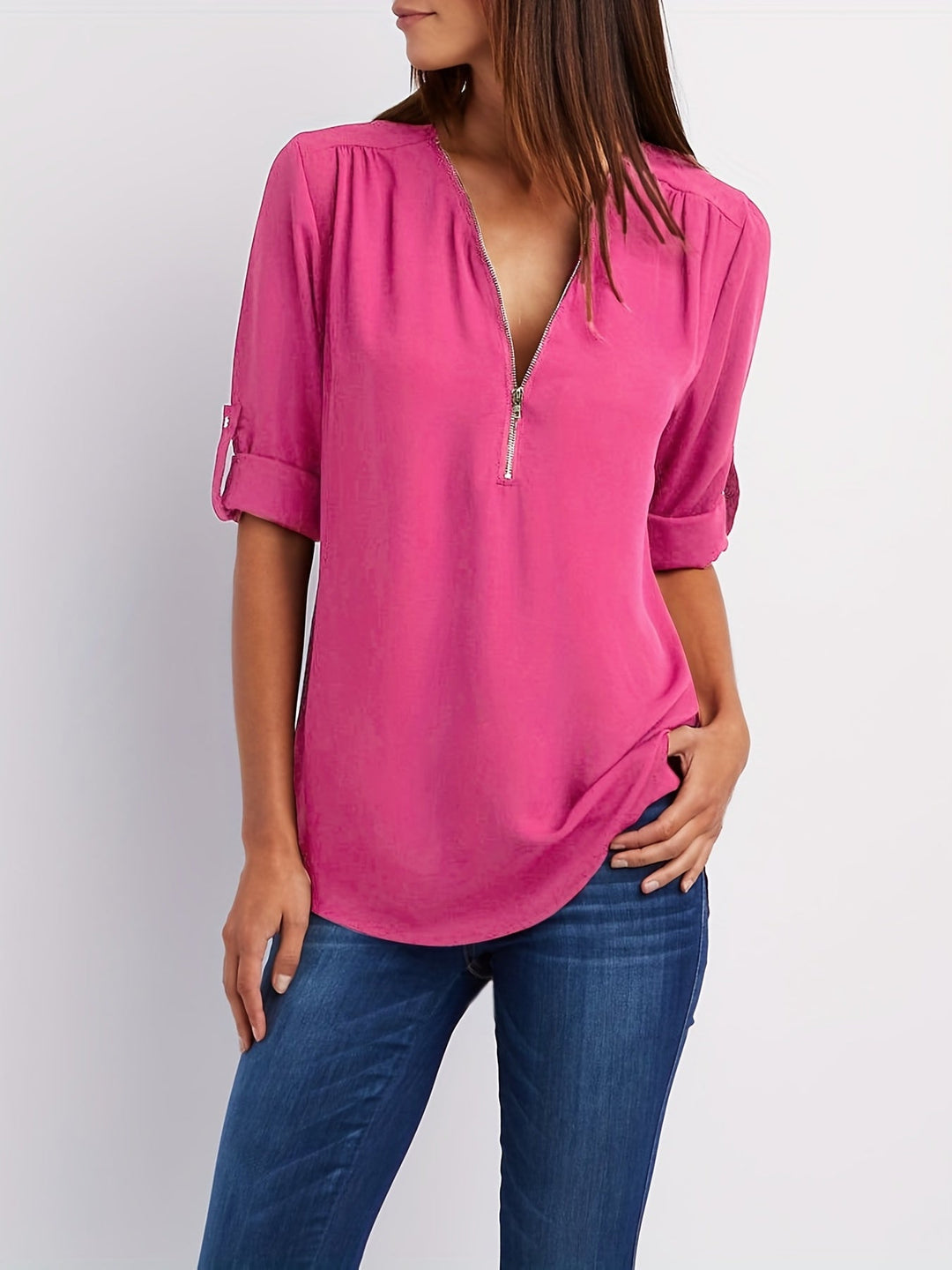 Adele V neck zip blouse – image 26