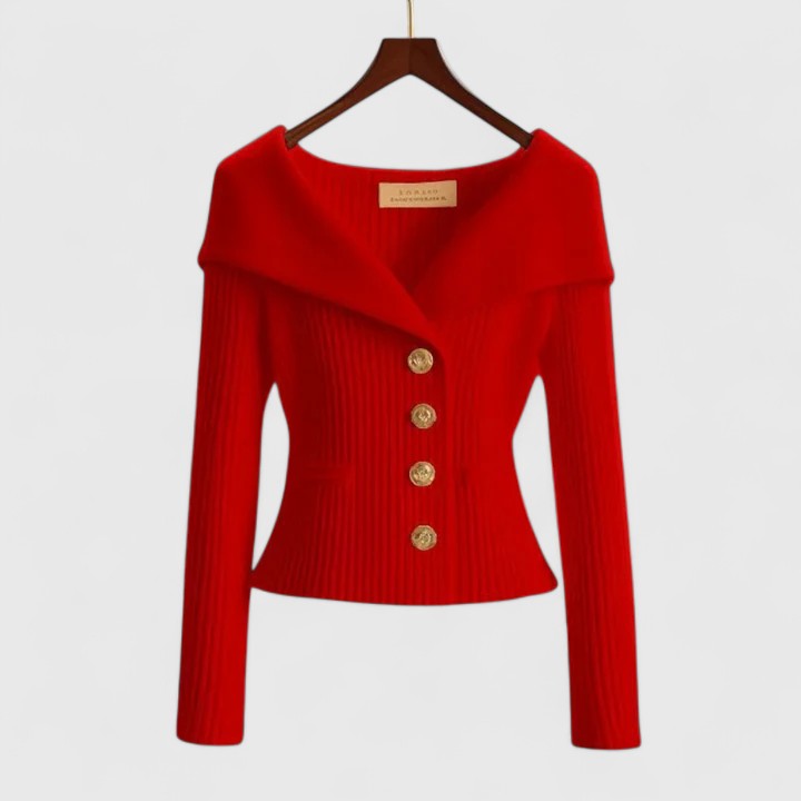 Chloe fitted wide collar cardigan – image 4