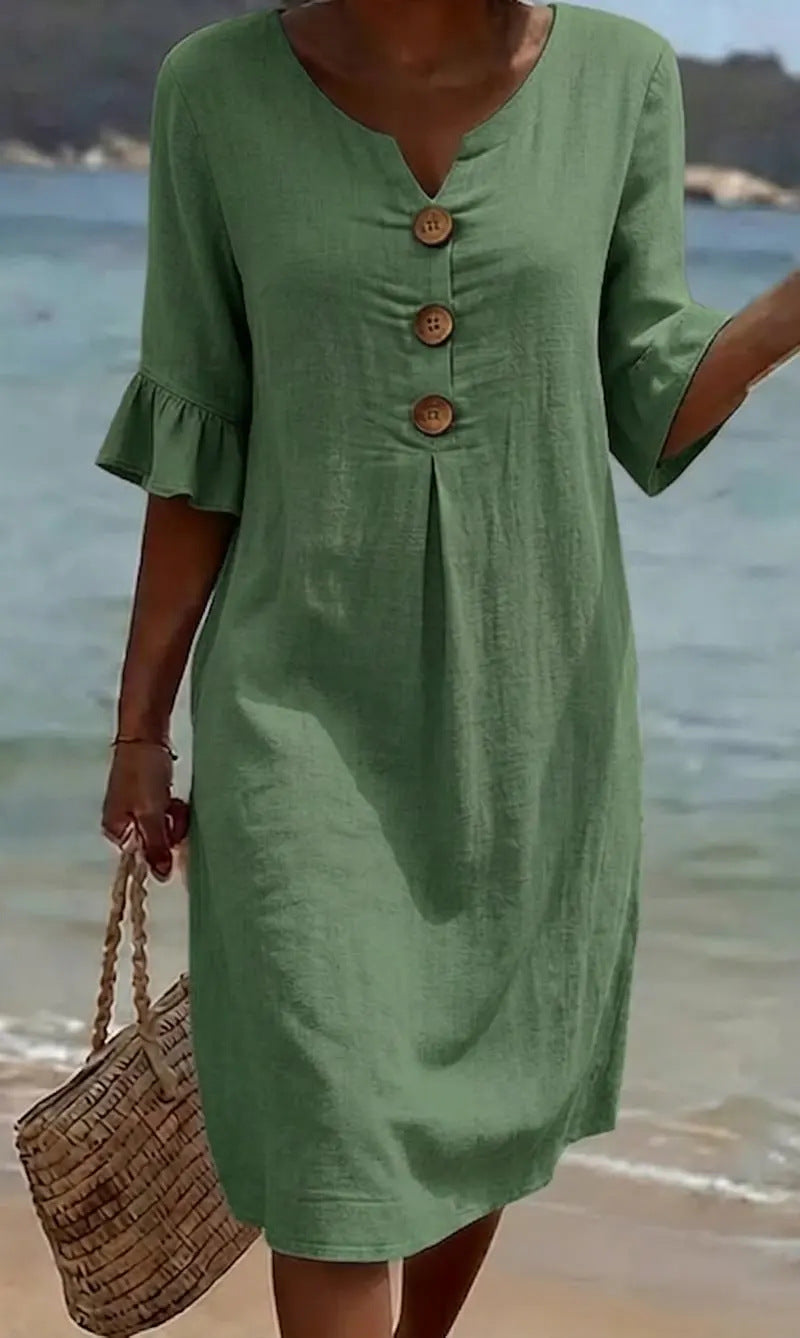 Avalon button front loose fit dress – image 3