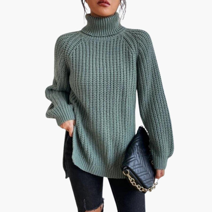 Isabela oversized ribbed turtleneck sweater – image 9