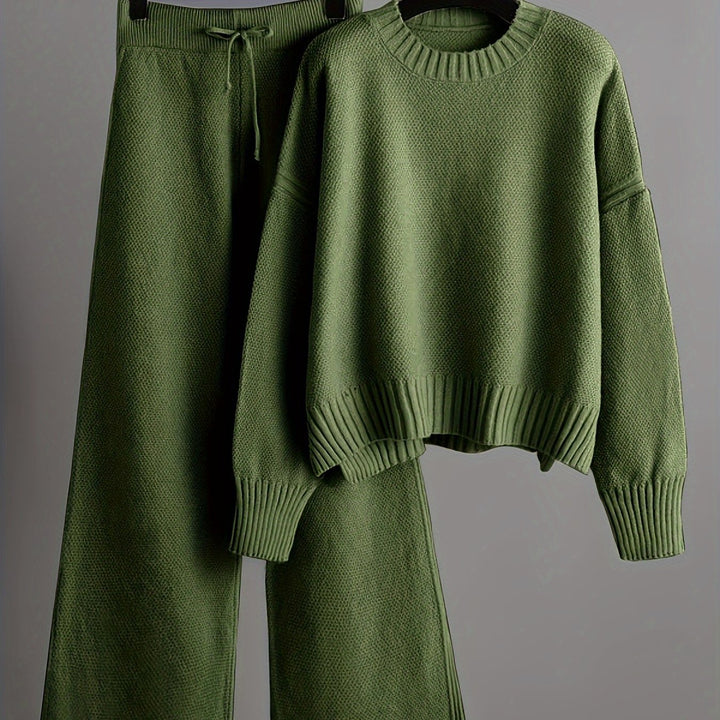 Vada textured knit wide leg pants set – image 13