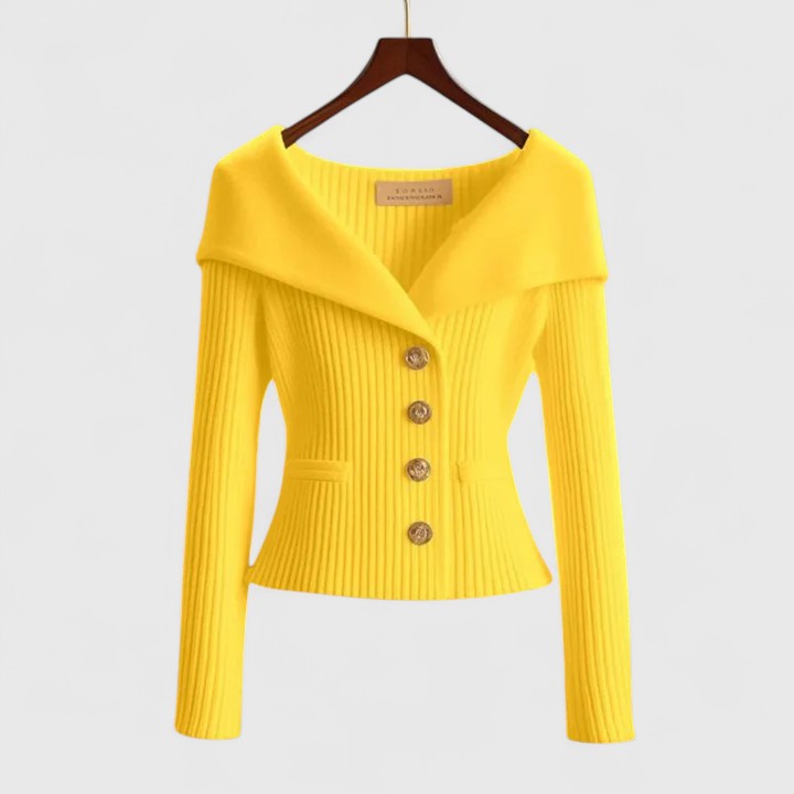 Chloe fitted wide collar cardigan – image 3