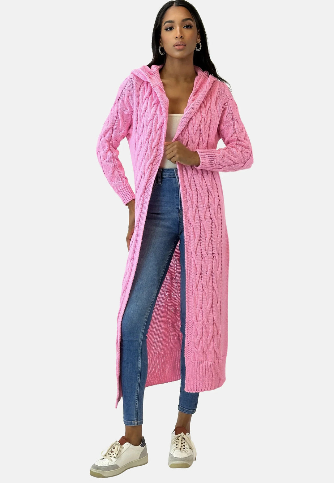Leonora long hooded knit cardigan – image 6