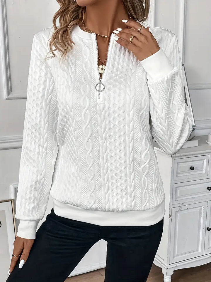 Rosalind cable knit quarter zip sweater – image 10