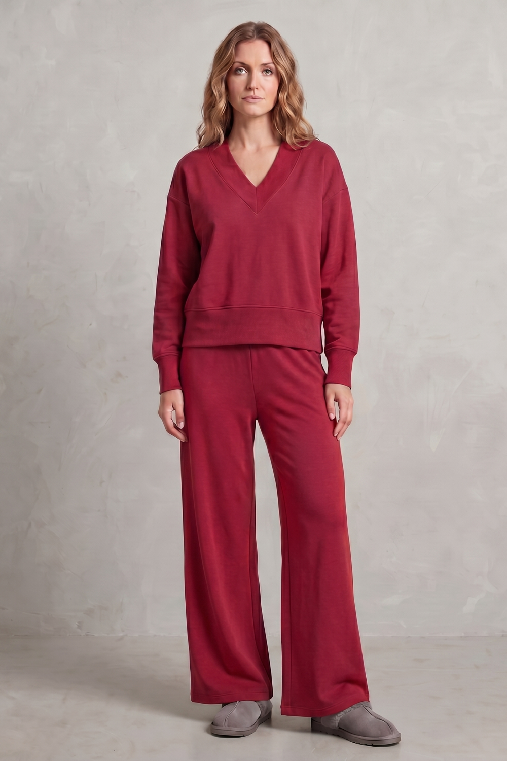 Haven relaxed v neck top and wide leg pants set – image 10