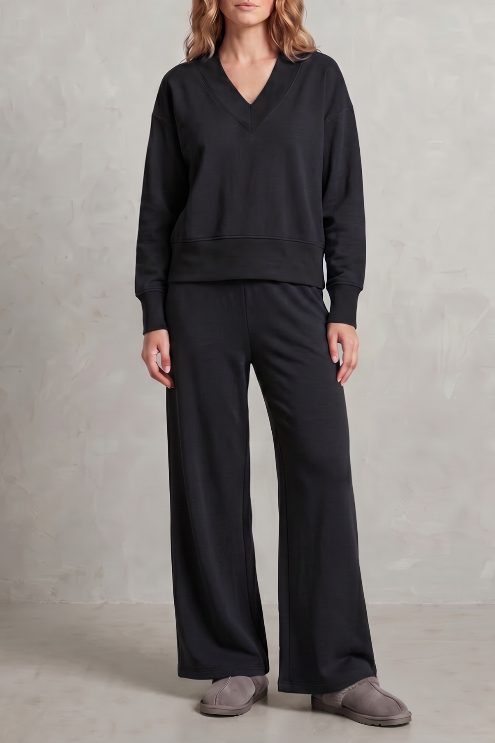 Haven relaxed v neck top and wide leg pants set – image 7