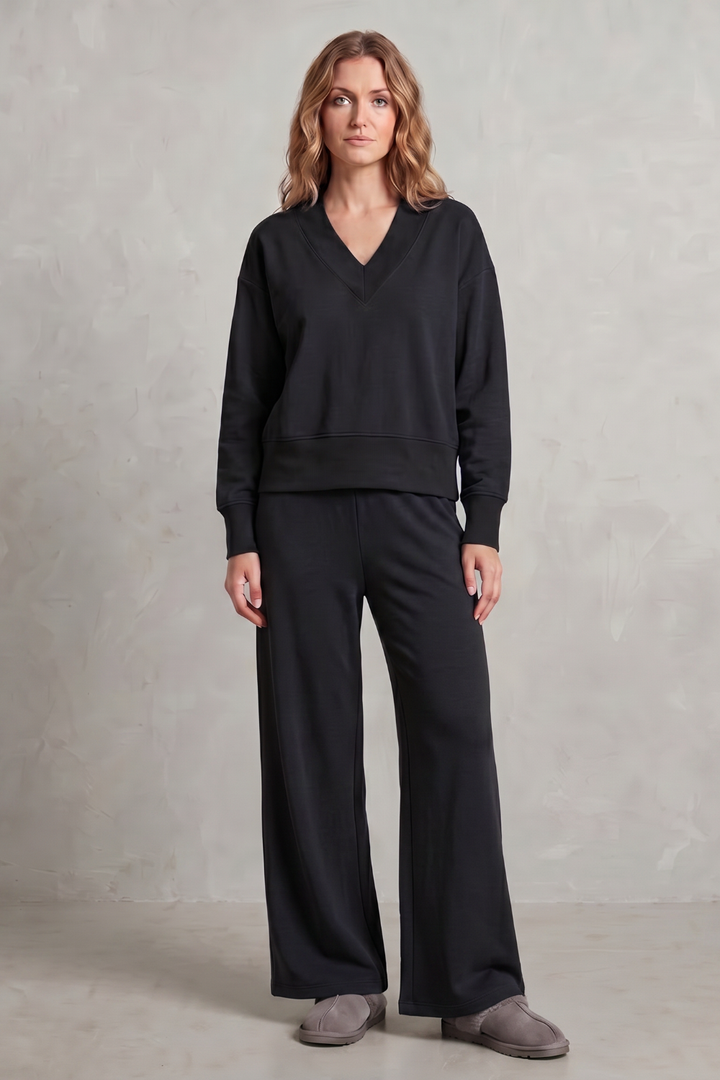 Haven relaxed v neck top and wide leg pants set – image 8