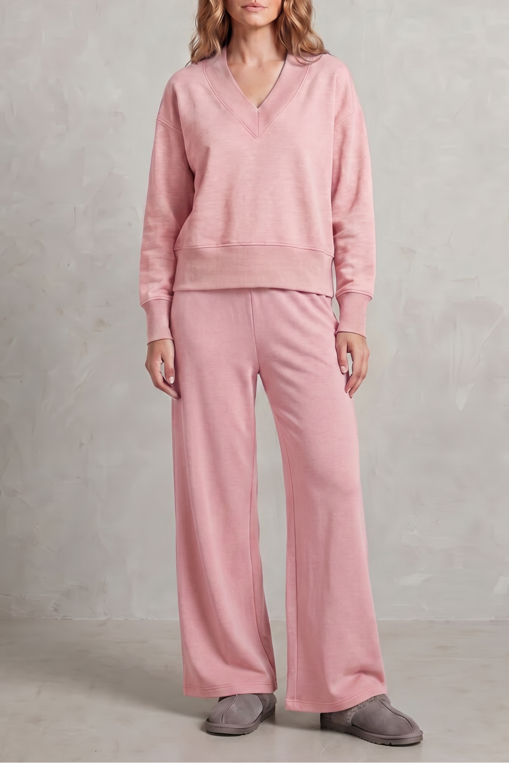 Haven relaxed v neck top and wide leg pants set – image 13