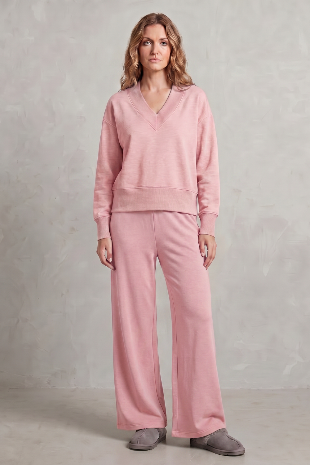 Haven relaxed v neck top and wide leg pants set – image 14
