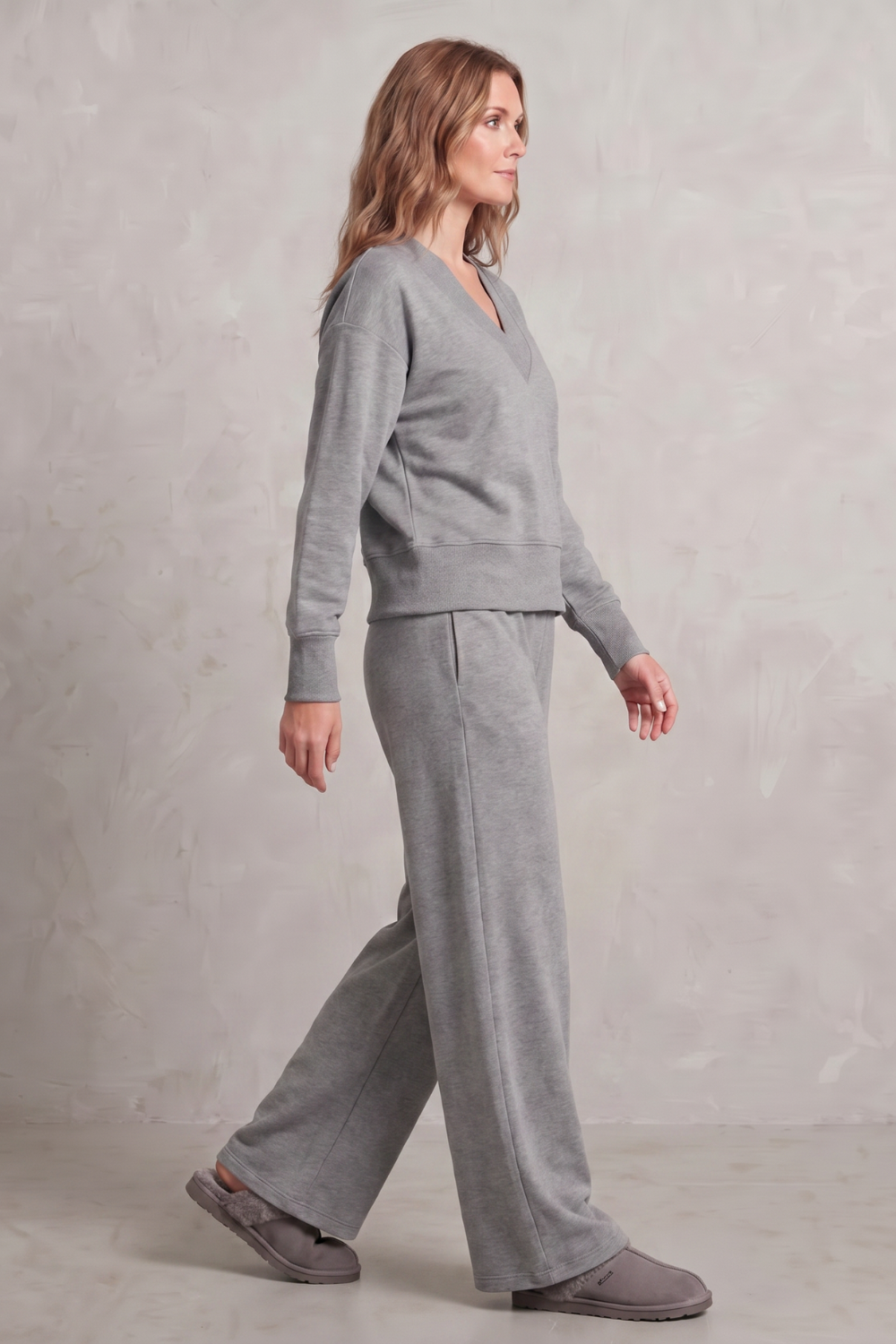 Haven relaxed v neck top and wide leg pants set – image 3