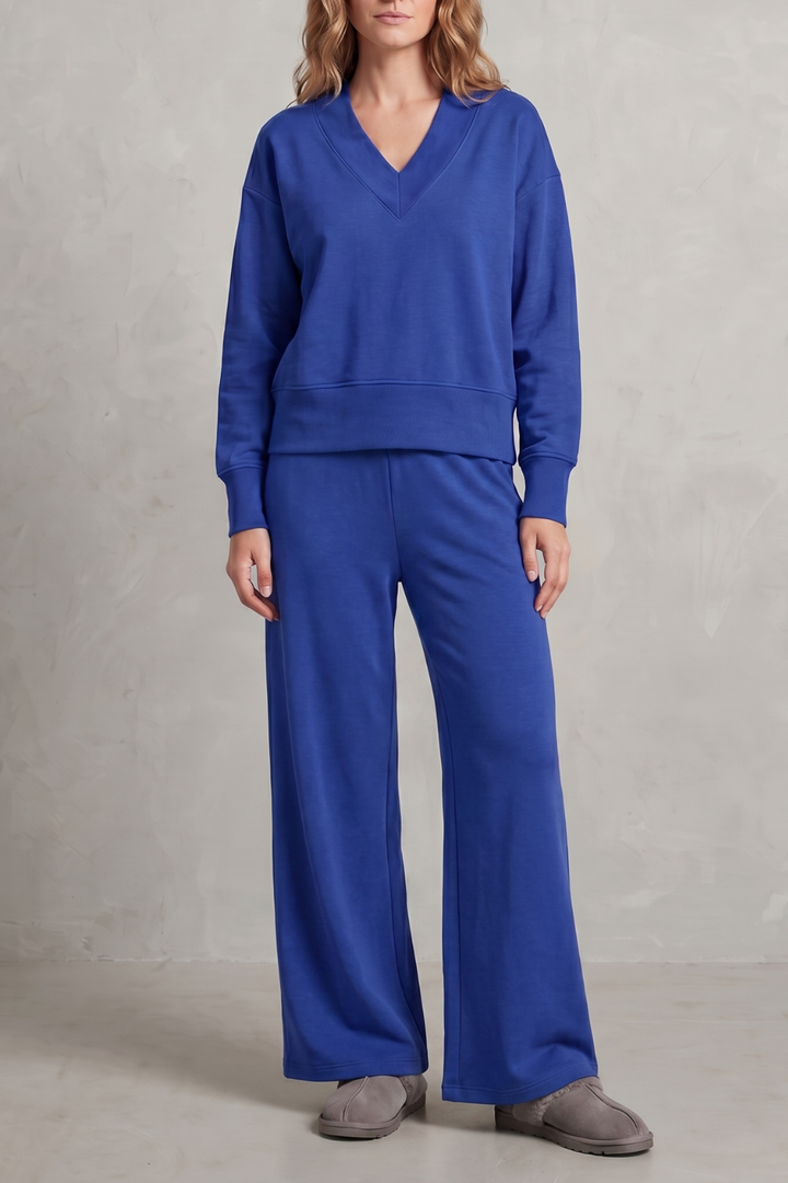 Haven relaxed v neck top and wide leg pants set – image 5