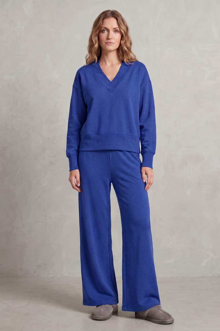 Haven relaxed v neck top and wide leg pants set – image 6