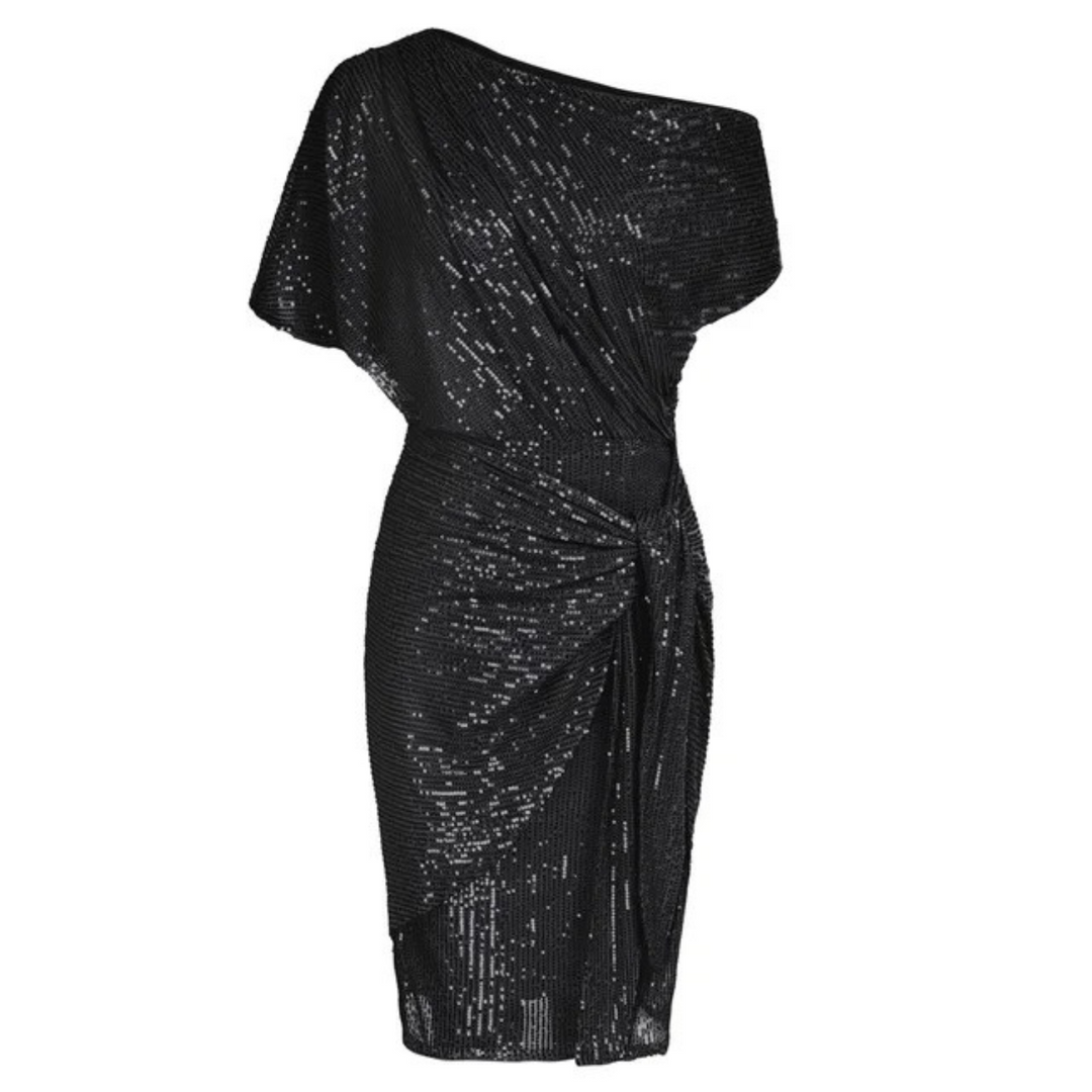 Cassandra asymmetric wrap sequin dress – image 2