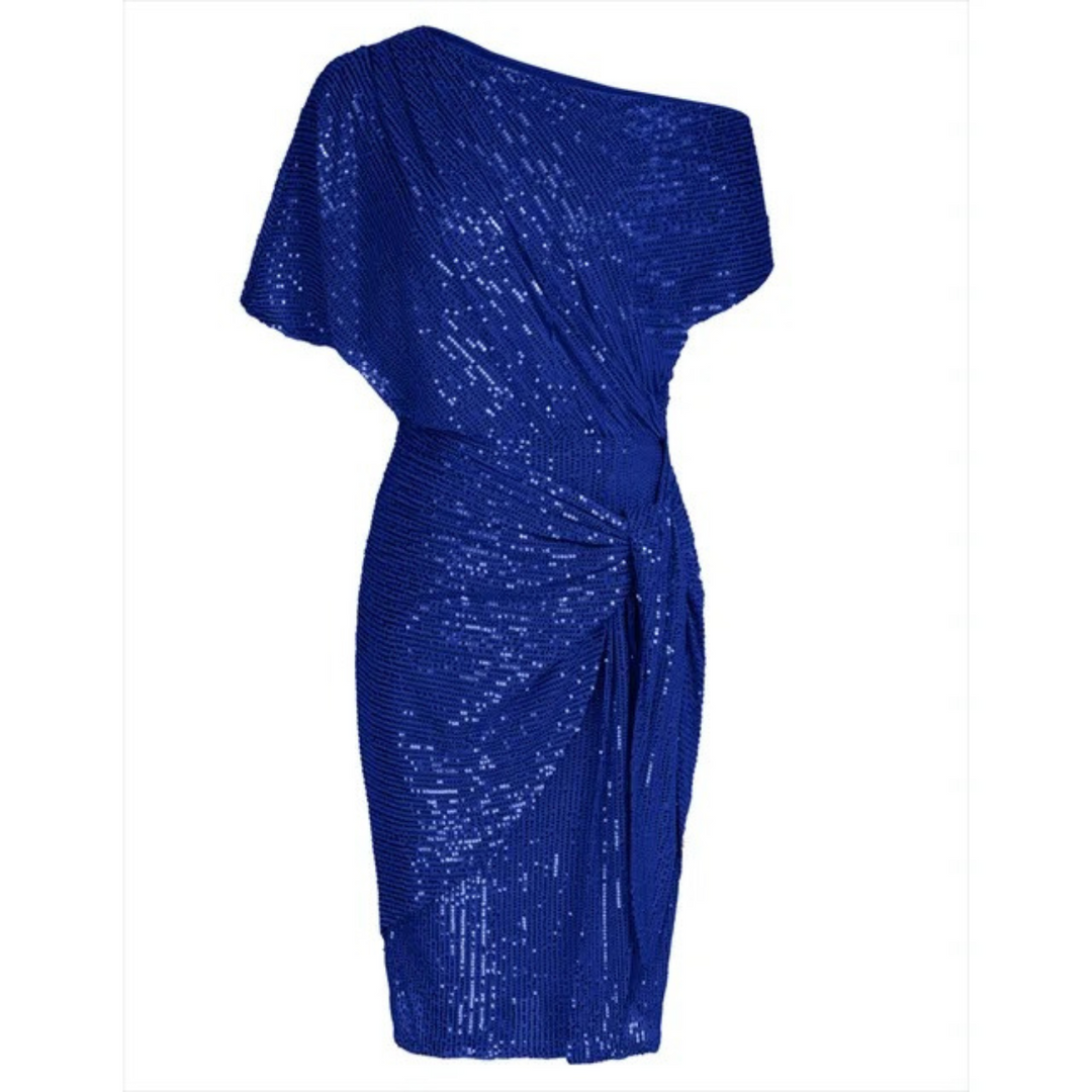 Cassandra asymmetric wrap sequin dress – image 3