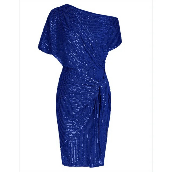 Cassandra asymmetric wrap sequin dress – image 3